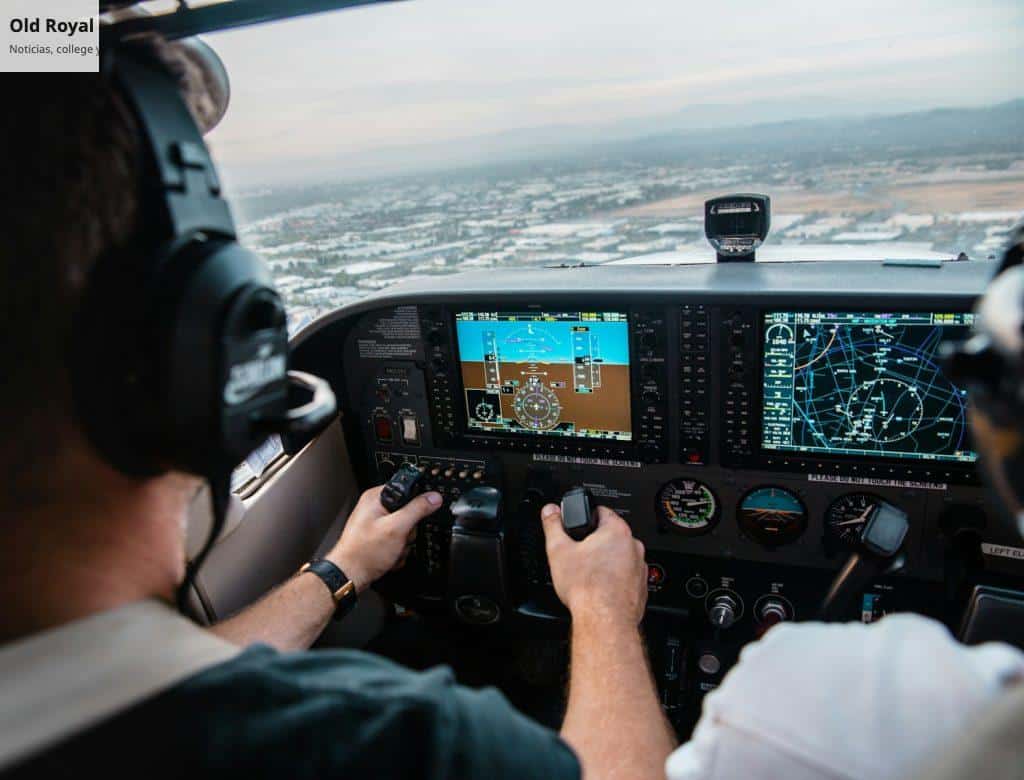 man flying aircraft under cloudy sky