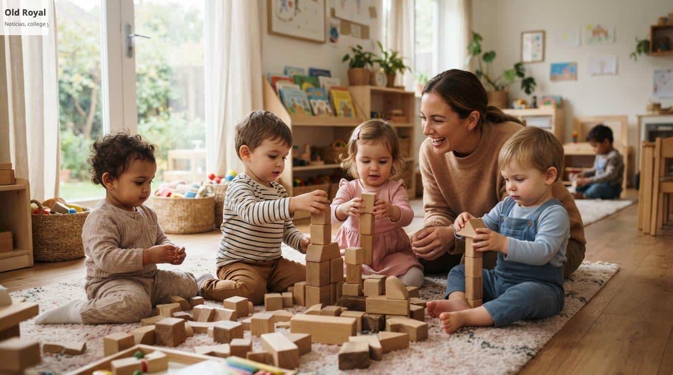 Niños pequeños jugando en una escuela infantil